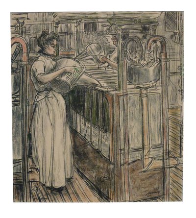 Foundry 1 of the 12 Lithographs Toorop Made About Candle Making by Jan Toorop